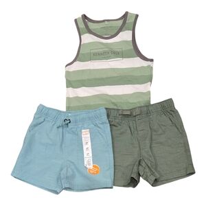 Kenneth Cole Green Striped Tank with Shorts Trio
